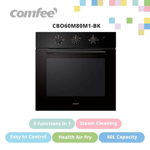 COMFEE' 60cm Built-in Electric Fan Oven, 60 Litre, 8 Oven Function with Air Fry