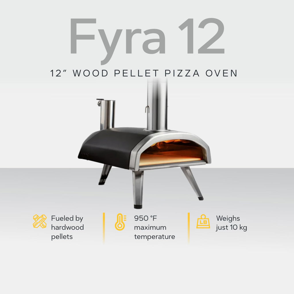 Ooni Fyra 12 Wood Fired Outdoor Pizza Oven – Portable Hard Wood Pellet Pizza Oven