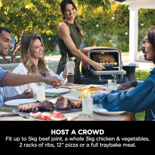 Ninja Woodfire Electric Outdoor Oven, 8-in-1 Pizza Oven, High-Heat Roaster & BBQ Smoker