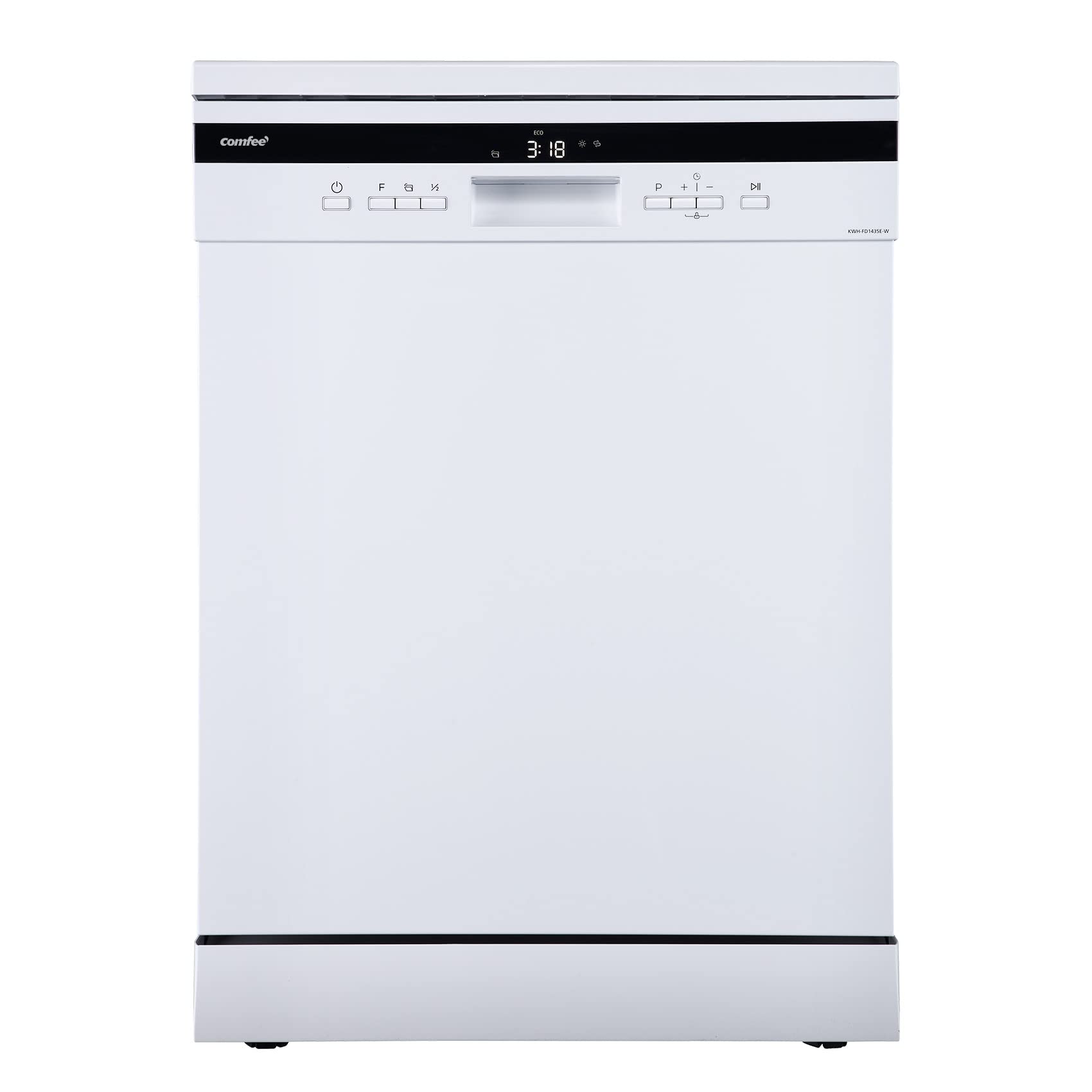COMFEE' Freestanding Dishwasher FD1435E-W with 14 place settings, Full Size, 44dB, Wide LED Display