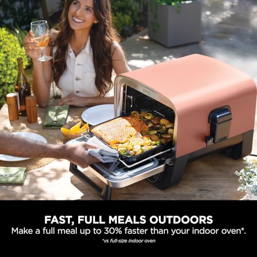 Ninja Woodfire Electric Outdoor Oven, 8-in-1 Pizza Oven, High-Heat Roaster & BBQ Smoker