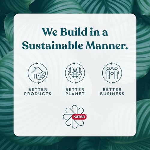 Keter XXL Java Resin Rattan Look Large Outdoor Lockable Storage Deck Box for Patio Furniture Cushions