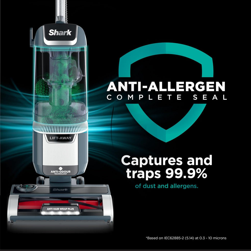 Shark Anti Hair Wrap Plus Upright Corded Pet Vacuum, 2.5L, Powered Lift-Away, Anti-Allergen Seal,Smoky Grey,