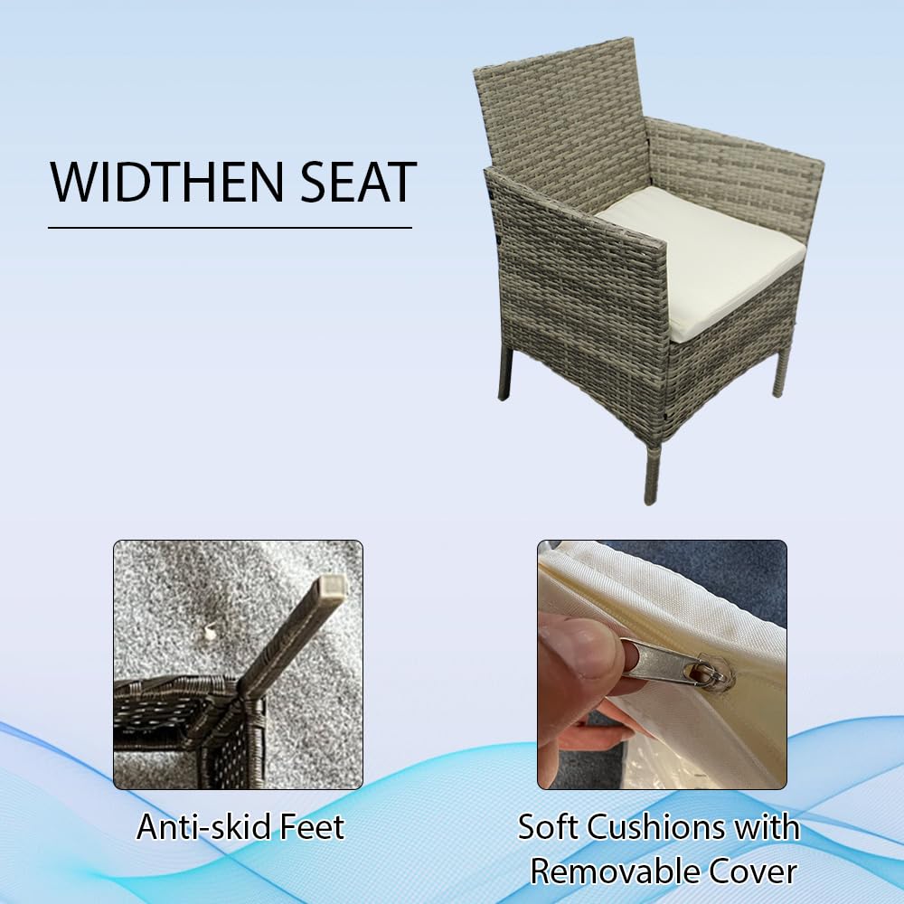 Rattan Garden Furniture Sofa Set with Coffee Table Chairs 4 Seater for Outdoor Patio Balcony