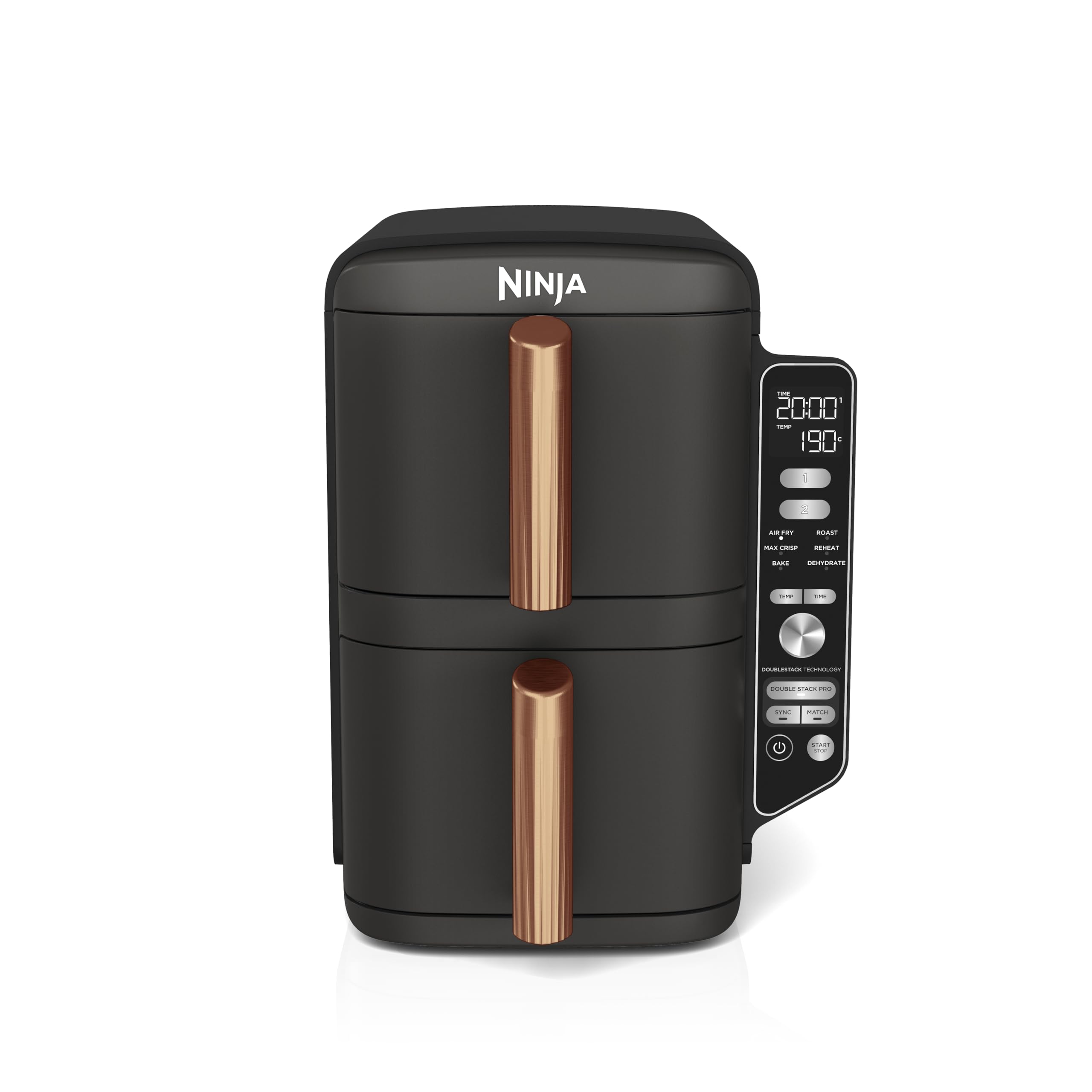 Ninja Double Stack XL Air Fryer, Vertical Dual Drawer Air Fryer with 4 cooking levels, Copper Black