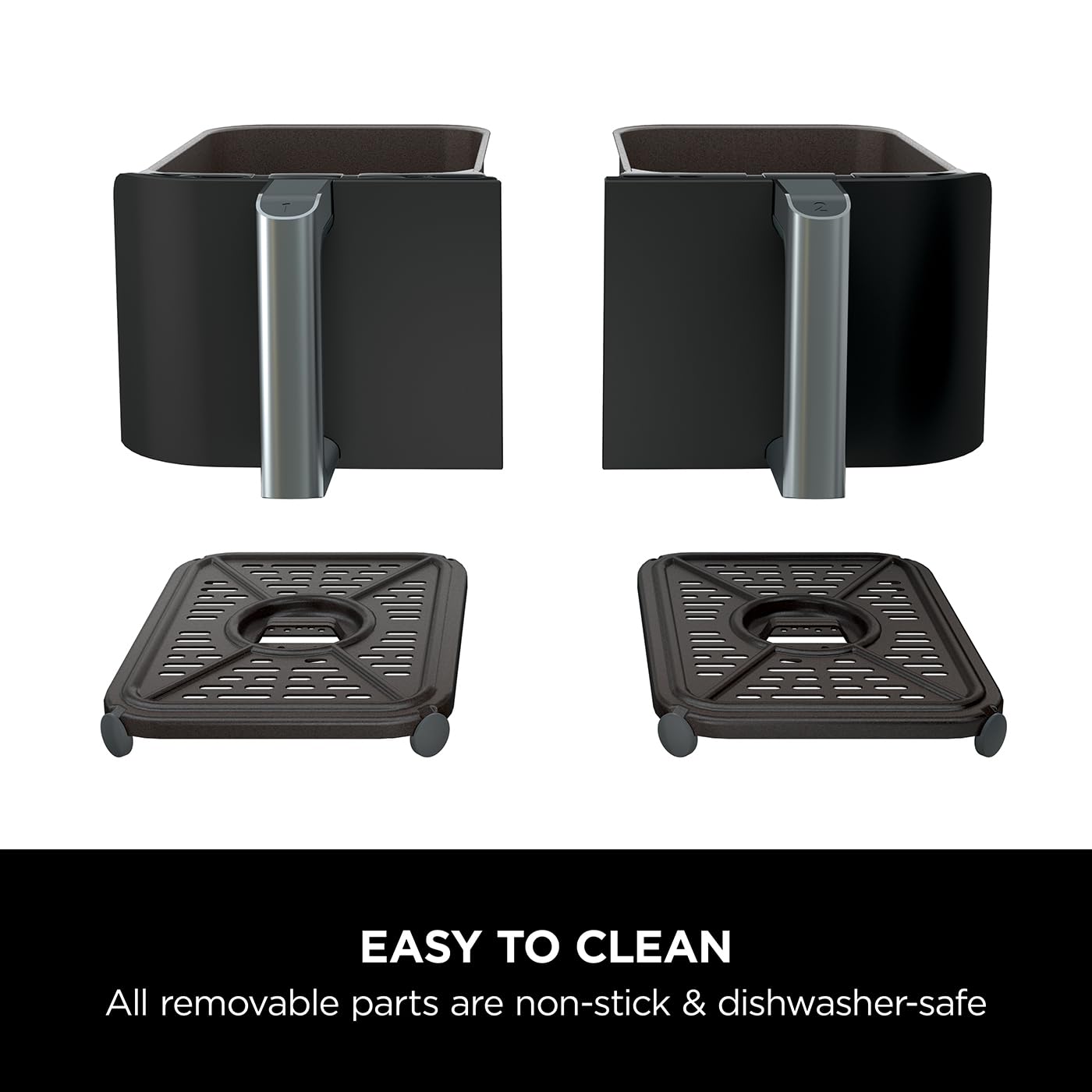 Ninja Foodi Dual Zone Digital Air Fryer, 2 Drawers, 7.6L, 6-in-1, Uses No Oil, Air Fry, Black