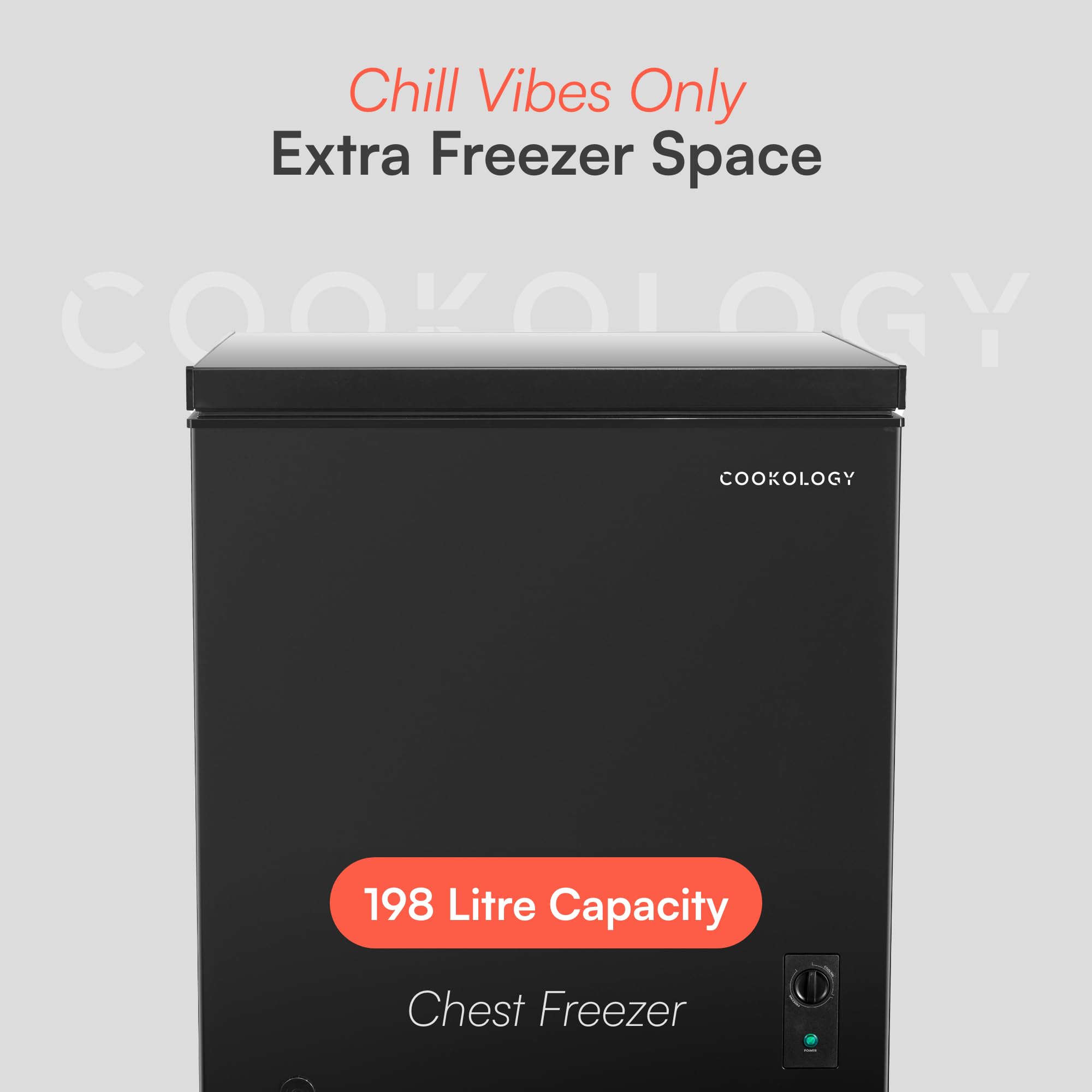 Cookology CCFZ198BK Freestanding Chest Freezer in Black - 198 Litre Capacity