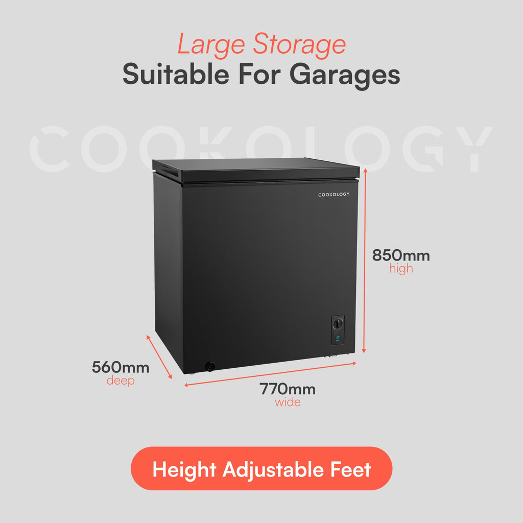 Cookology CCFZ198BK Freestanding Chest Freezer in Black - 198 Litre Capacity