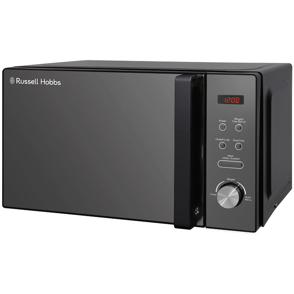 Russell Hobbs RHM2076B 20 Litre 800 W Black Digital Solo Microwave with 5 Power Levels, Easy Clean