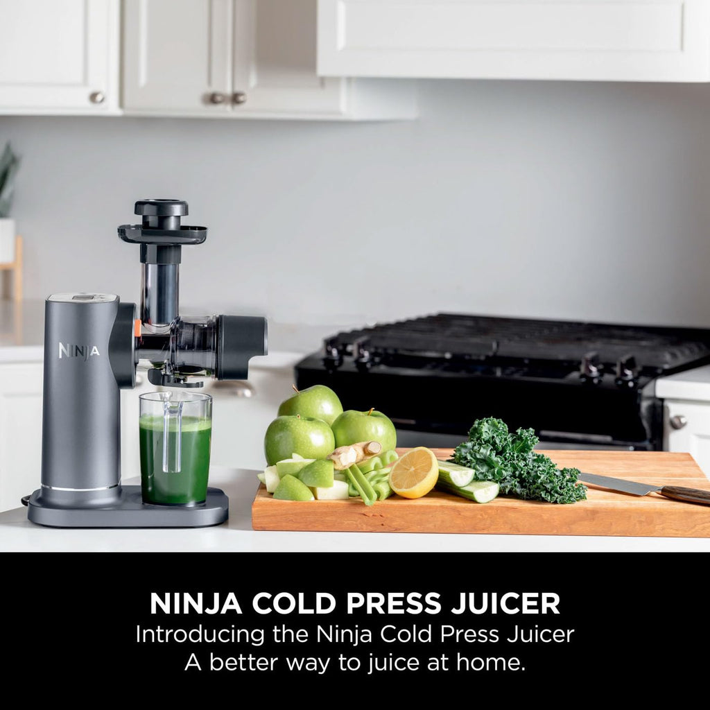 Ninja Cold Press Juicer Machine with 700ml Jug & 1.1L Pulp Container, Make Fresh Juices