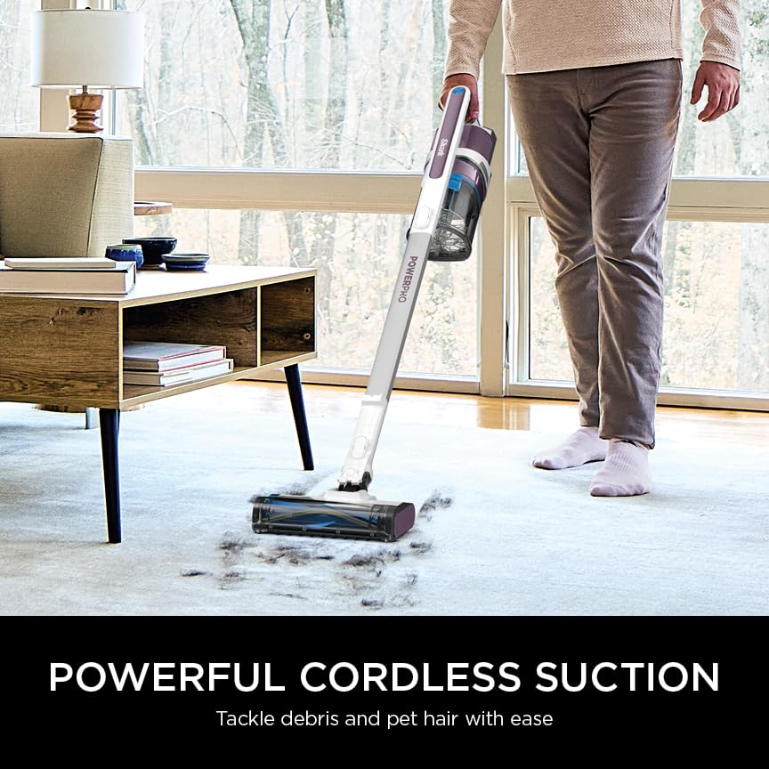 Shark PowerPro Cordless Stick Vacuum Cleaner, Anti Hair Wrap, FloorDetect Tech, Anti-Allergen
