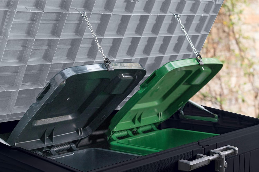 Keter Store it Out Nova Outdoor Garden Storage Shed, 32 x 71.5 x 113.5 cm, Dark Grey with Light Grey Lid