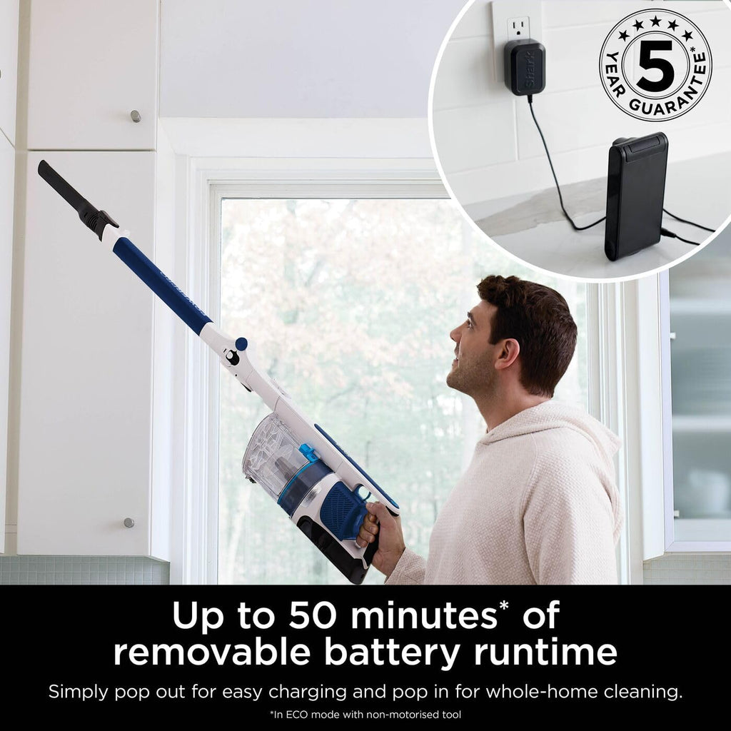 Shark PowerPro Cordless Stick Vacuum Cleaner, Lightweight, Floor Detect Technology, Navy Metallic