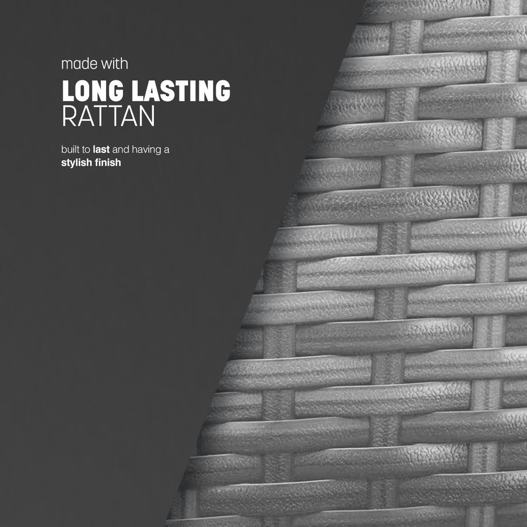 KEPLIN 4pc Rattan Garden Furniture Set – Outdoor Lounger Sofa, Chairs and Table Bistro Set for Lawn