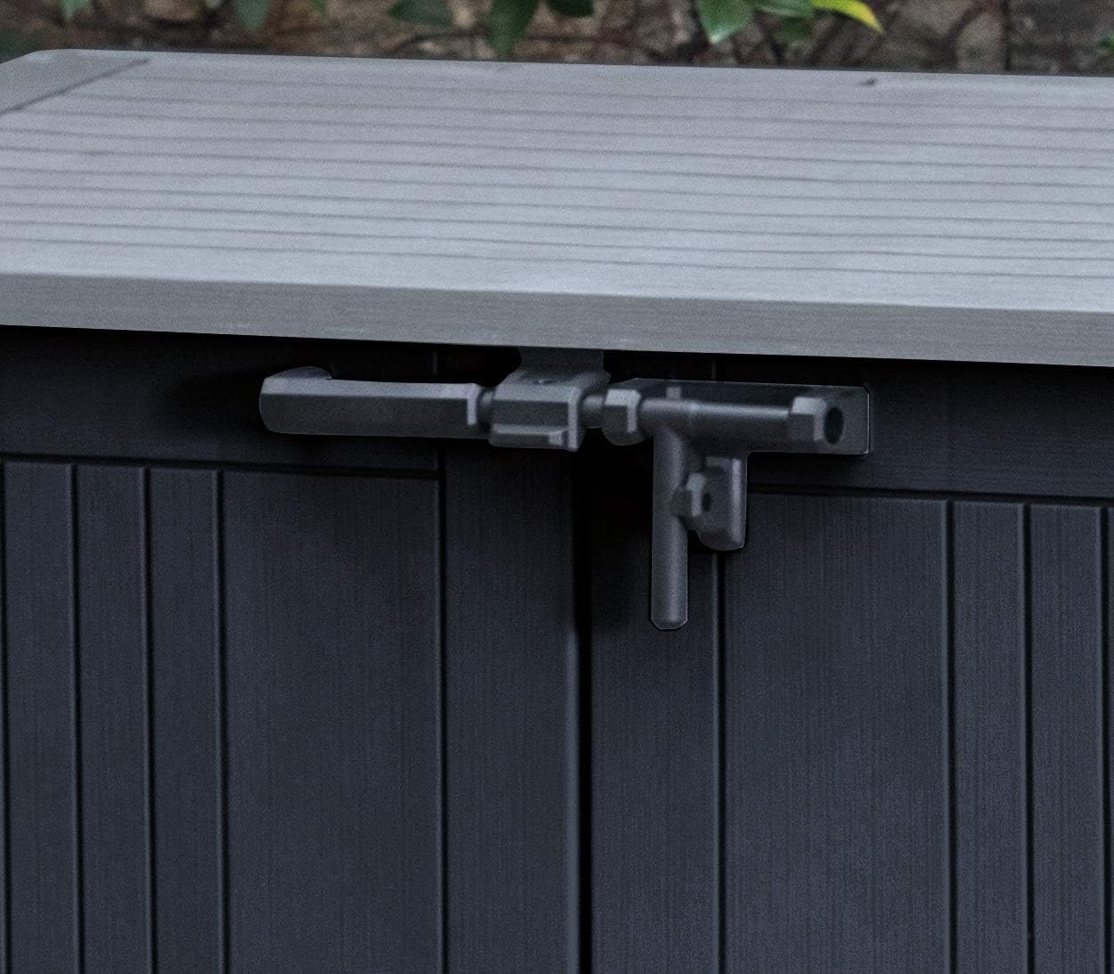 Keter Store it Out Nova Outdoor Garden Storage Shed, 32 x 71.5 x 113.5 cm, Dark Grey with Light Grey Lid