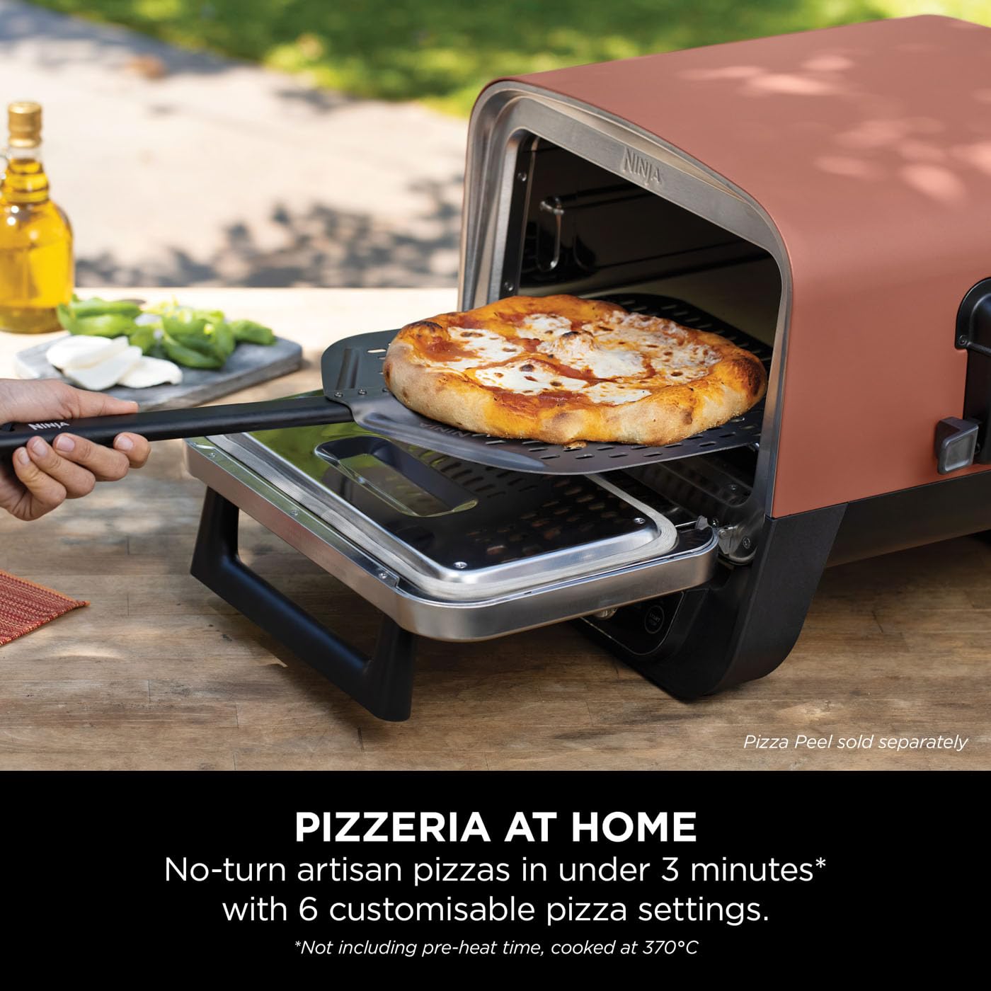 Ninja Woodfire Electric Outdoor Oven, 8-in-1 Pizza Oven, High-Heat Roaster & BBQ Smoker