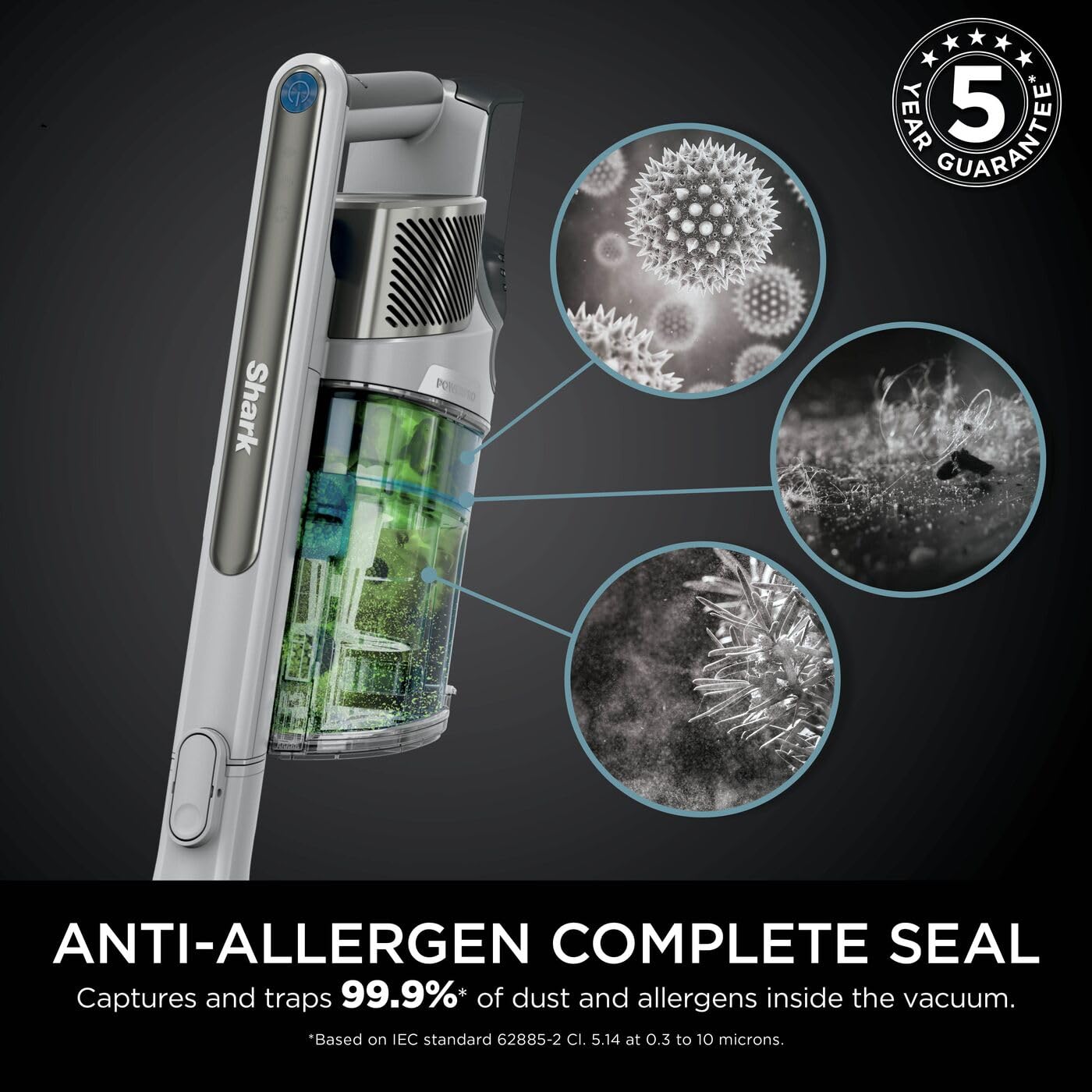 Shark PowerPro Pet Cordless Stick Vacuum Cleaner, Lightweight, Floor Detect Technology, Java Metallic