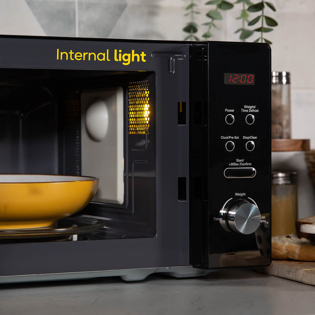 Russell Hobbs RHM2076B 20 Litre 800 W Black Digital Solo Microwave with 5 Power Levels, Easy Clean