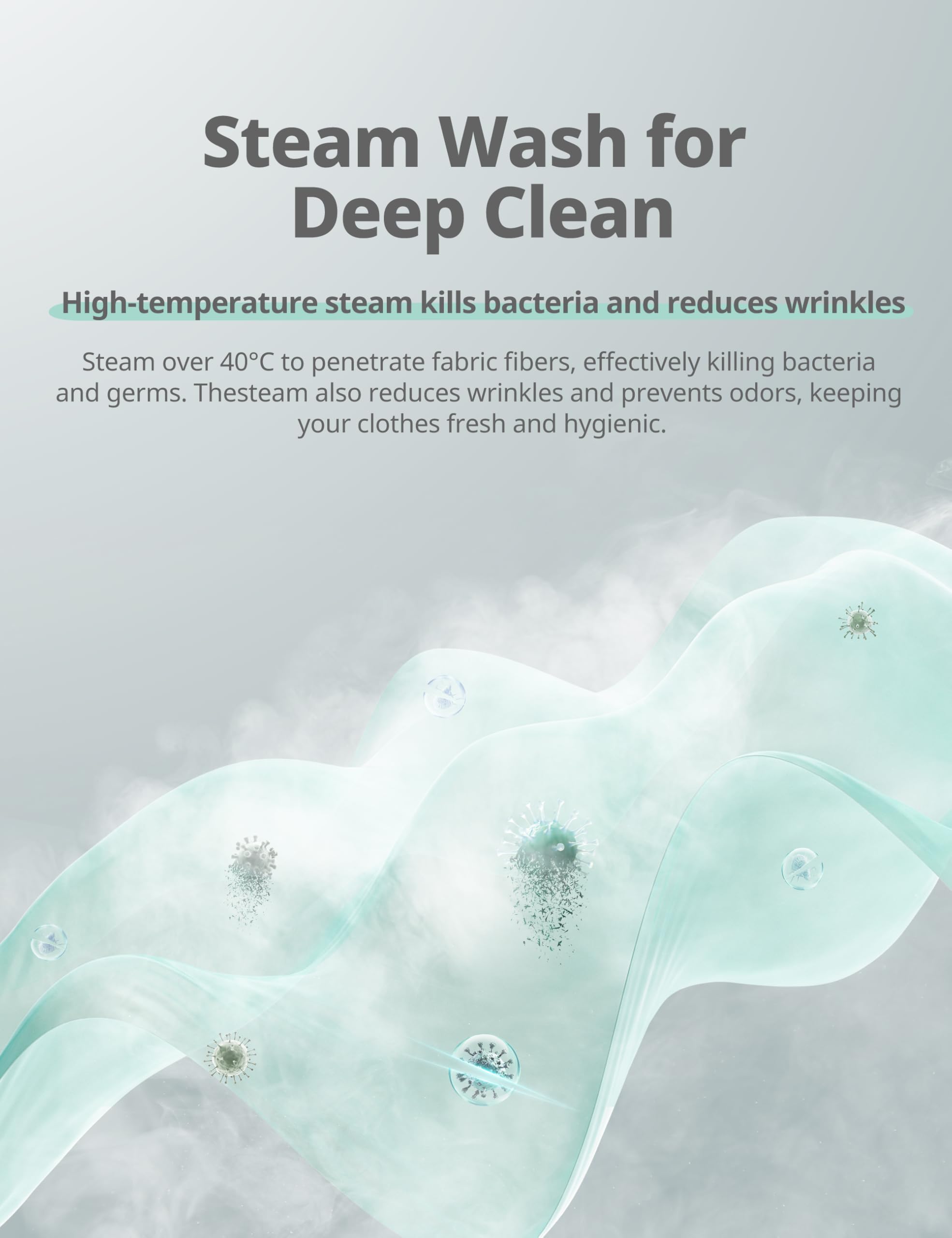 COMFEE' Freestanding Washing Machine,9KG Load,1400RPM,Steam Wash,Quick Wash