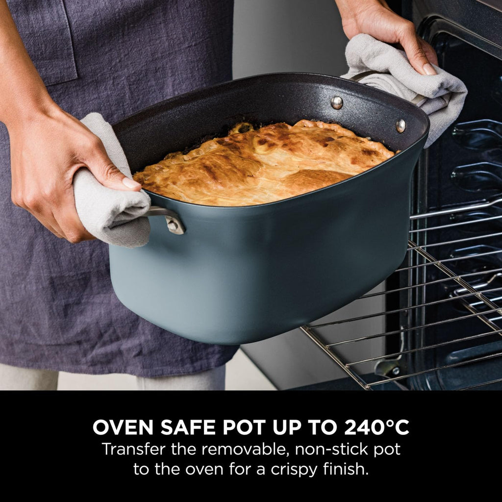 Ninja Foodi PossibleCooker, 8-in-1 Slow Cooker with Removable Non-Stick Pot, Steaming Rack, 8L, Sea Salt Grey