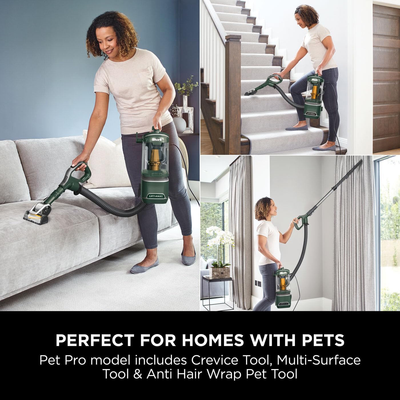 Shark Corded Upright Vacuum Cleaner 1.1L with Anti Hair Wrap Technology, Pet Model, LED Headlights