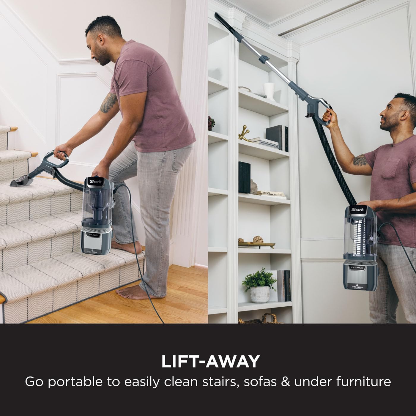 Shark Anti Hair Wrap Plus Upright Corded Pet Vacuum, 2.5L, Powered Lift-Away, Anti-Allergen Seal,Smoky Grey,