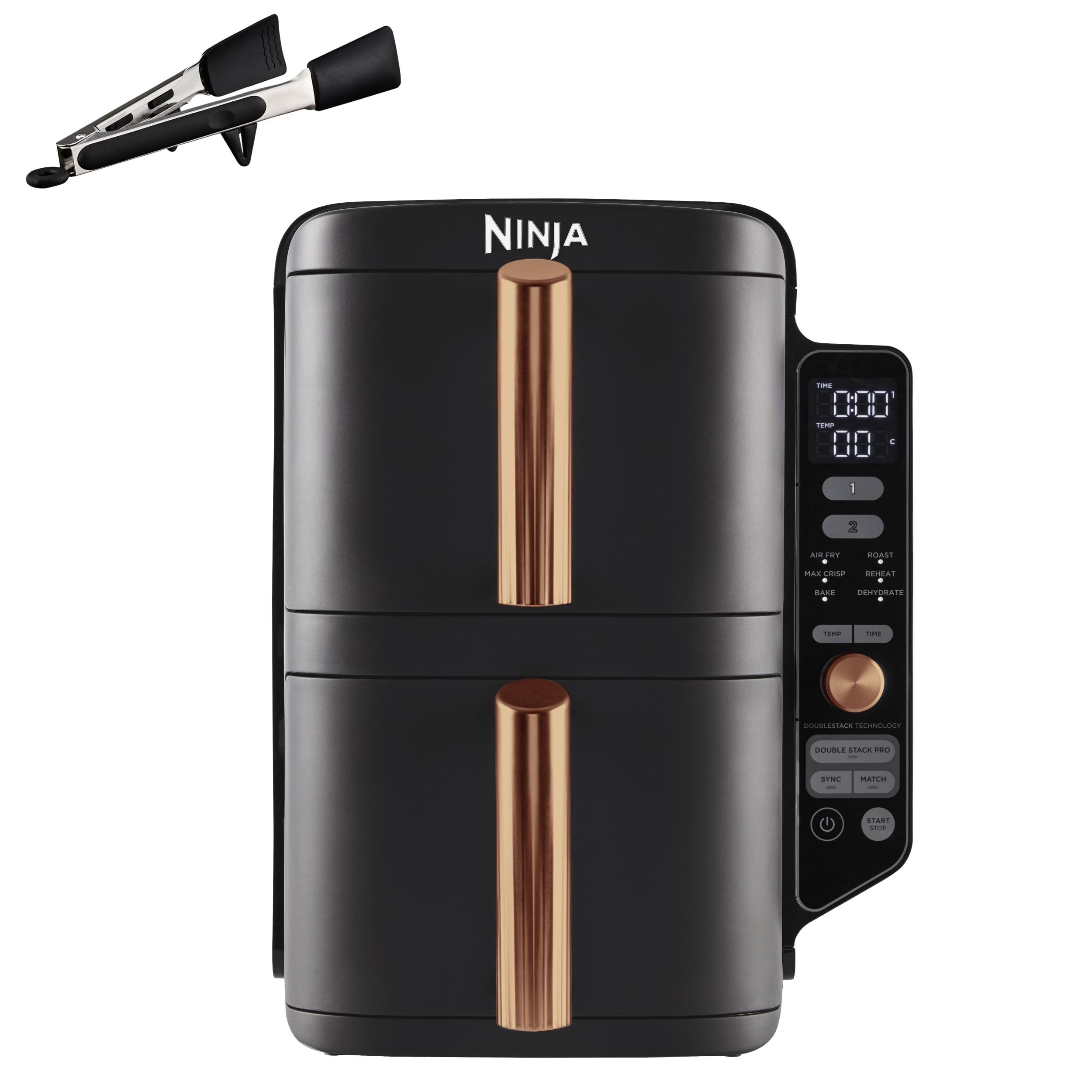 Ninja Double Stack XL Air Fryer, Vertical Dual Drawer Air Fryer with 4 cooking levels, Copper Black