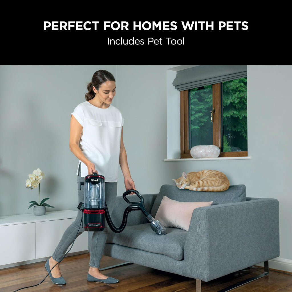 Shark Corded Upright Vacuum Cleaner 1.1L with Lift-Away Technology, Pet Model, LED Headlights,Black