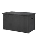 Keter XXL Java Resin Rattan Look Large Outdoor Lockable Storage Deck Box for Patio Furniture Cushions