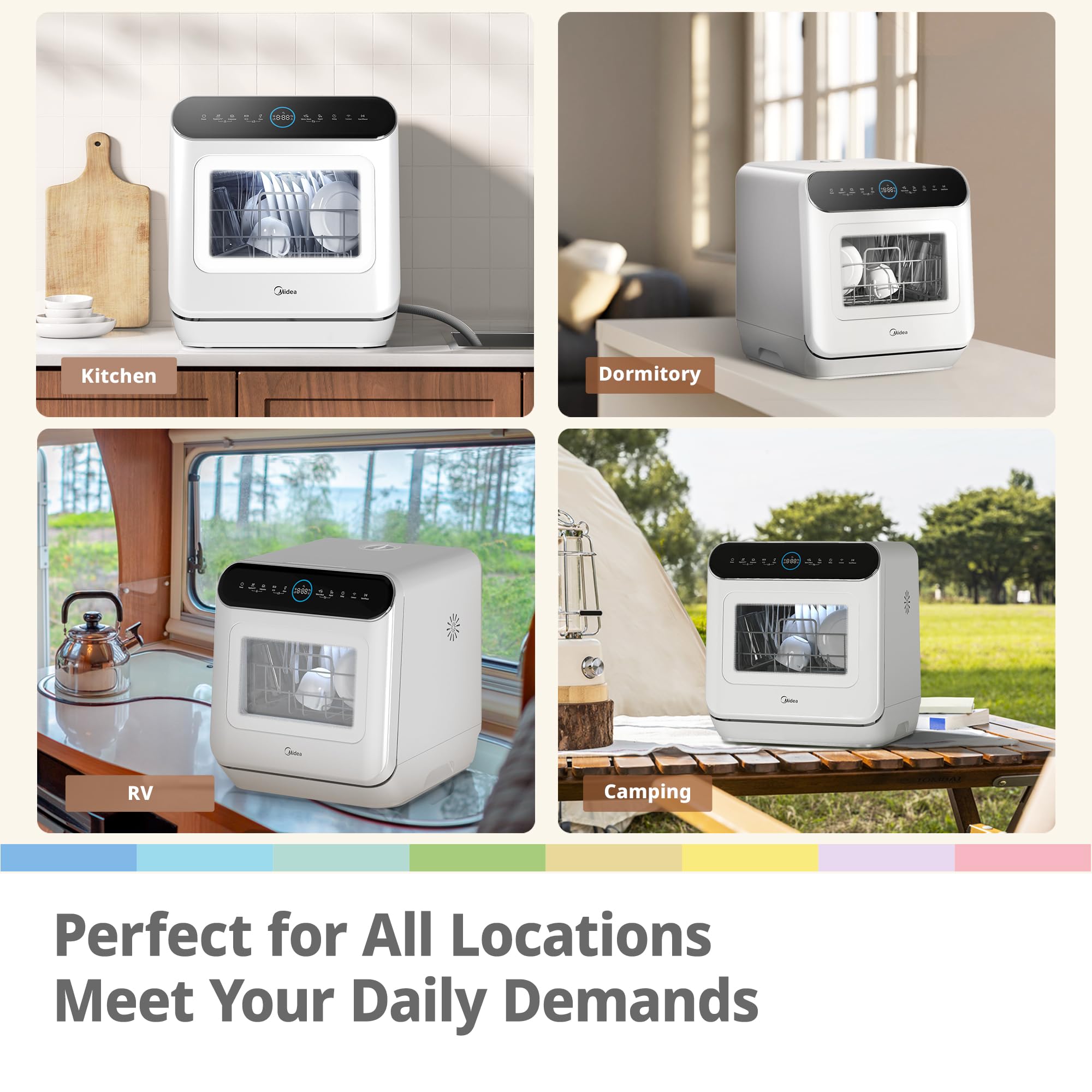 COMFEE' Table Top Dishwasher 7+3 Programs Mini Tabletop Dishwasher No Plumbing - White