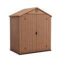 Keter Darwin Outdoor Apex Double Door Garden Storage Shed 6 X 4ft Brown Wood Look And Feel | Fade Free
