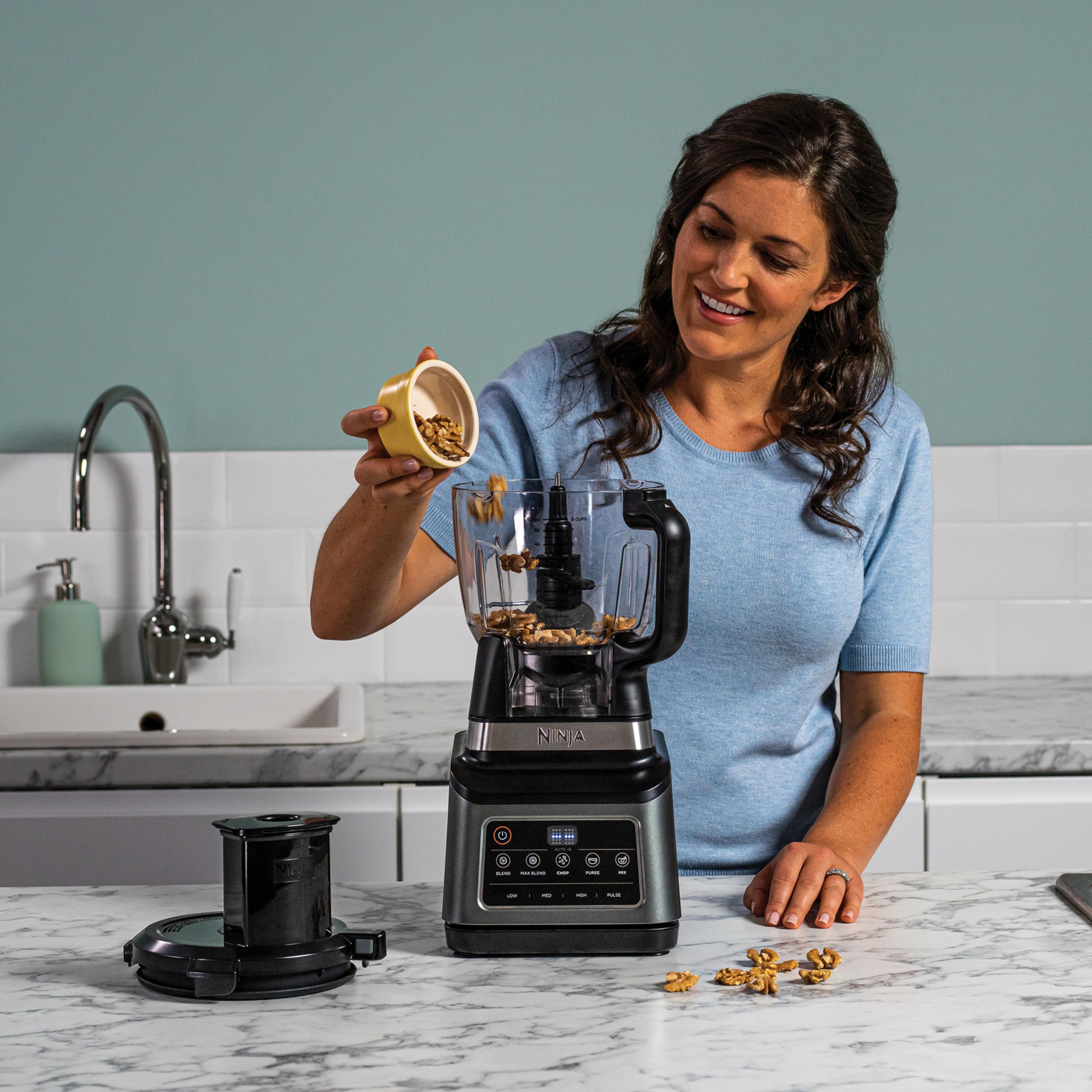 Ninja 3-in-1 Food Processor & Blender with 5 Automatic Programs: Blend, Max Blend, Chop, Mix, Puree, Black