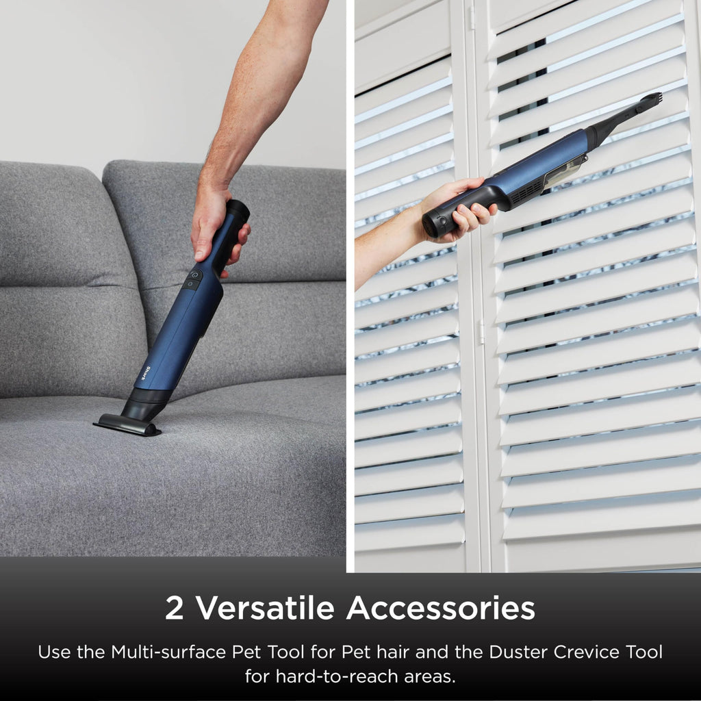 Shark WandVac 2.0 Cordless Handheld Vacuum Cleaner, Small & Lightweight, Powerful Suction Handheld Vacuum , Blue