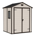 Keter, Manor Apex 6 x 5 ft Outdoor Garden Storage Shed, elegant wood-effect double door design for easy access