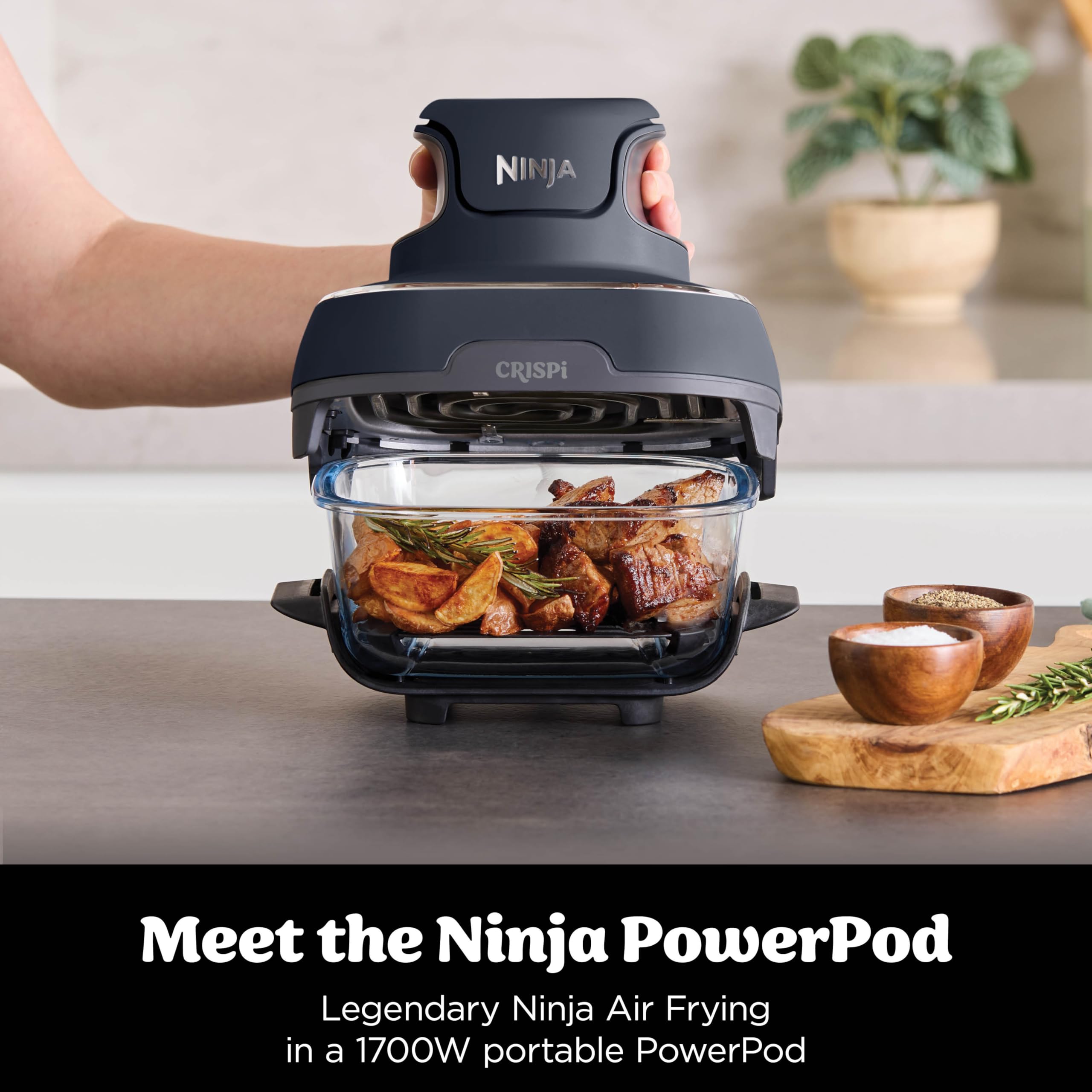 Ninja CRISPi Portable Air Fryer, 3.8L, 4-in-1: Air Fry, Roast, Keep Warm, Recrisp
