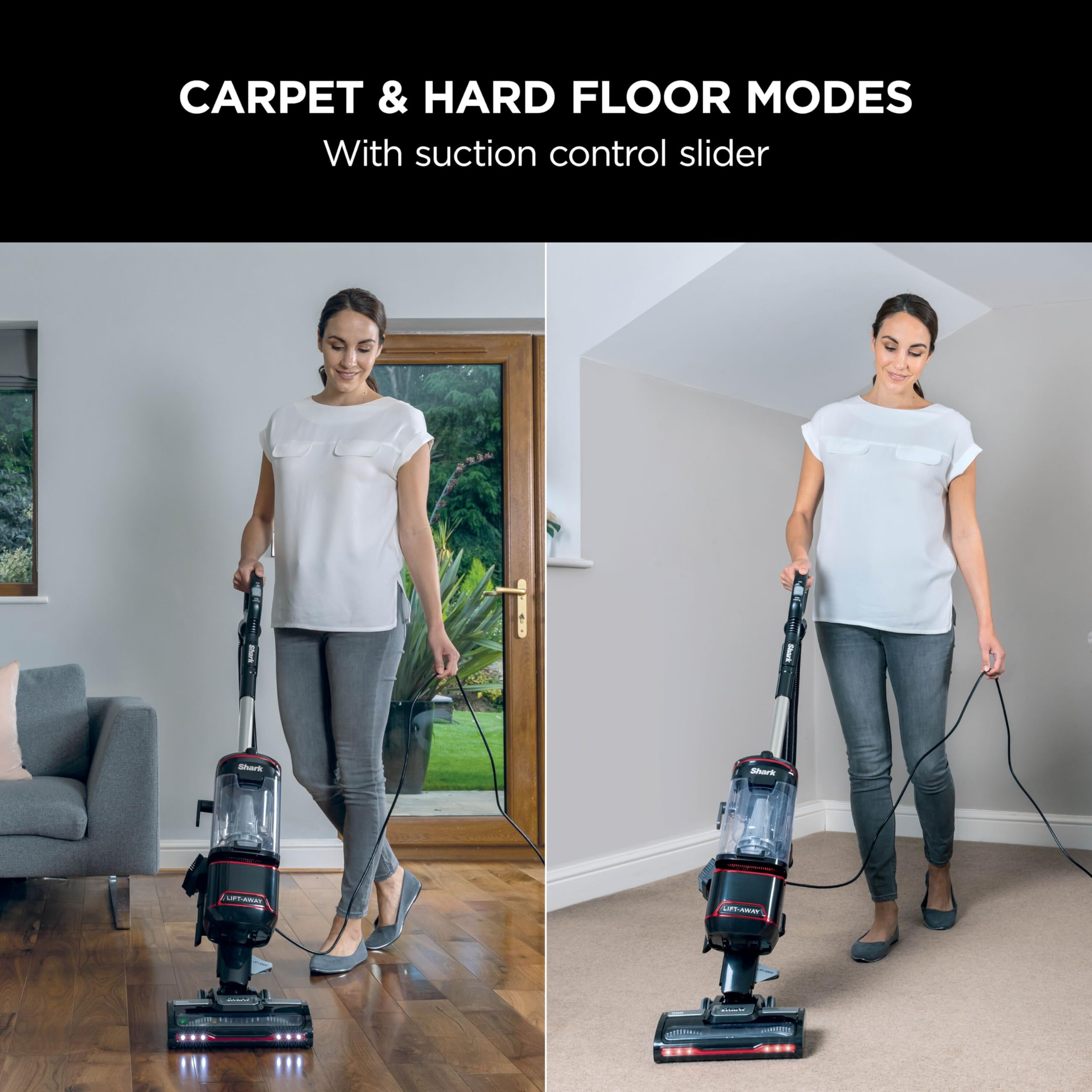 Shark Corded Upright Vacuum Cleaner 1.1L with Lift-Away Technology, Pet Model, LED Headlights,Black